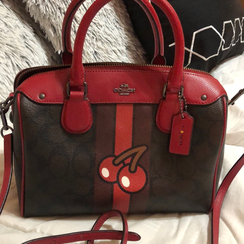 Coach pac man- cherries Bennett bag
